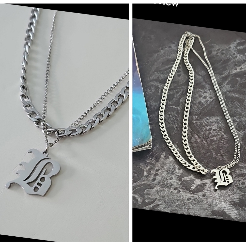 NEW Unisex Stainless "B" Necklace